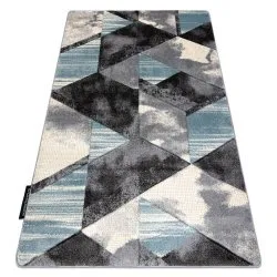 Tappeto ALTER Wet Geometrico, triangoli, trapezio blu