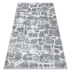 Tappeto MEFE moderno 6184 Pavimentazione mattone - Structural due livelli di pile grigio scuro