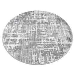 Tappeto MEFE moderno Cerchio 8722 Linee vintage - Structural due livelli di pile grigio / bianca