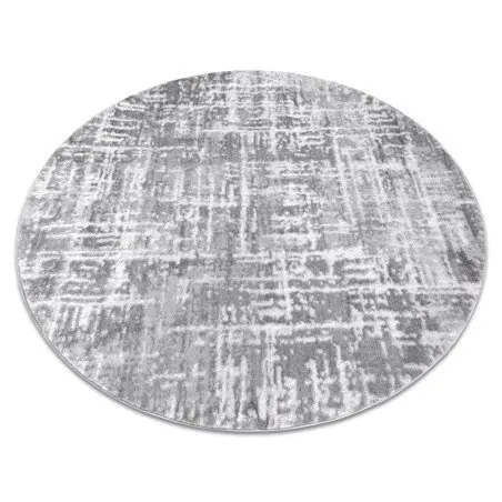 Tappeto MEFE moderno Cerchio 8722 Linee vintage - Structural due livelli di pile grigio / bianca