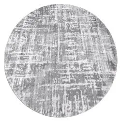 Tappeto MEFE moderno Cerchio 8722 Linee vintage - Structural due livelli di pile grigio / bianca