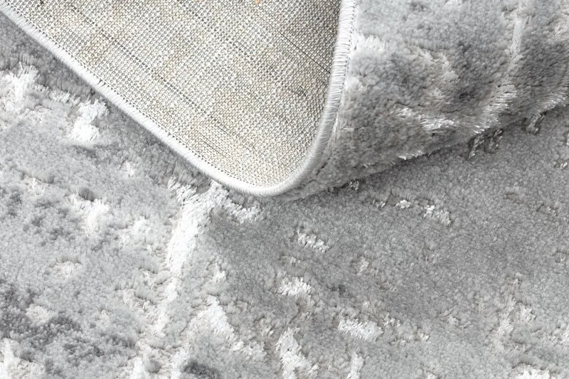 Tappeto MEFE moderno Cerchio 8722 Linee vintage - Structural due livelli di pile grigio / bianca