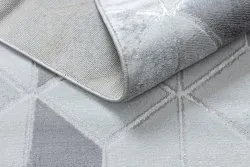 Dywan MEFE nowoczesny B400 Kostka, geometryczny 3D - Strukturalny, dwa poziomy runa szary