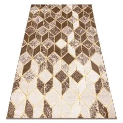 Tappeto MEFE moderno B400 Cubo, geometrico 3D - Structural due livelli di pile beige scuro
