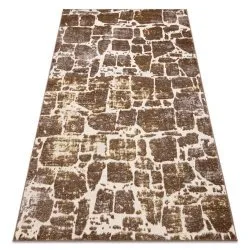 Tappeto MEFE moderno 6184 Pavimentazione mattone - Structural due livelli di pile beige scuro