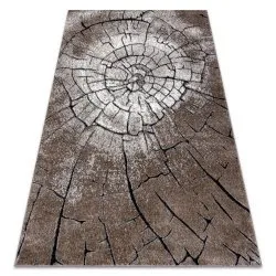 Tappeto moderno COZY 8875 Wood, tronco d'albero - Structural due livelli di pile maro
