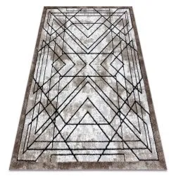 Tappeto moderno COZY Tico, geometrico - Structural due livelli di pile maro