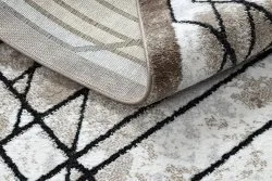 Dywan nowoczesny COZY Tico, geometryczny - Strukturalny, dwa poziomy runa brązowy