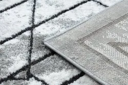 Dywan nowoczesny COZY Tico, geometryczny - Strukturalny, dwa poziomy runa szary