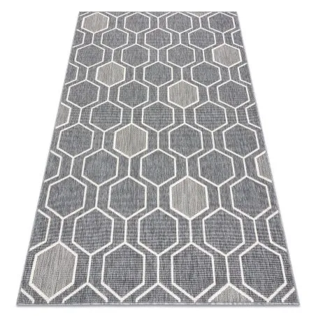 Tappeto SPRING 20404332 Hexagon, di corda, ad anello - grigio