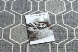 Tappeto SPRING 20404332 Hexagon, di corda, ad anello - grigio
