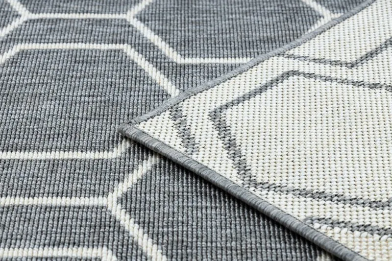 Tappeto SPRING 20404332 Hexagon, di corda, ad anello - grigio