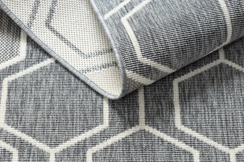 Tappeto SPRING 20404332 Hexagon, di corda, ad anello - grigio