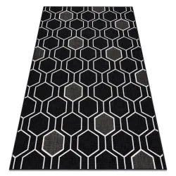Tappeto SPRING 20404993 Hexagon, di corda, ad anello - nero