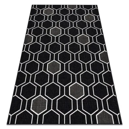Tappeto SPRING 20404993 Hexagon, di corda, ad anello - nero