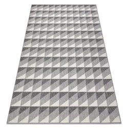 Tappeto SPRING 20406332 quadri triangoli, di corda, ad anello - grigio