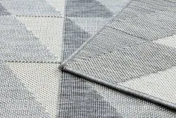 Tappeto SPRING 20406332 quadri triangoli, di corda, ad anello - grigio