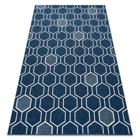 Tappeto SPRING 20404994 Hexagon, di corda, ad anello - blu