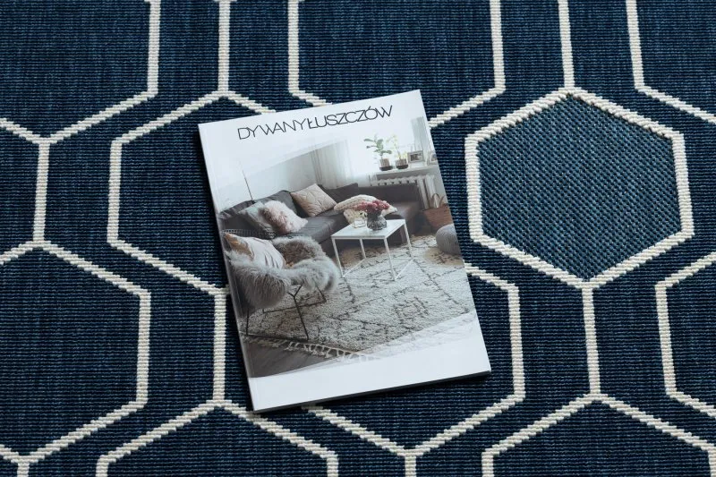 Tappeto SPRING 20404994 Hexagon, di corda, ad anello - blu