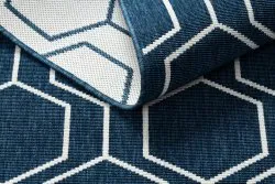 Tappeto SPRING 20404994 Hexagon, di corda, ad anello - blu