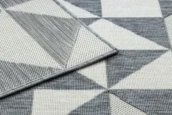 Tappeto SPRING 20414332 triangoli, di corda, ad anello - grigio / crema