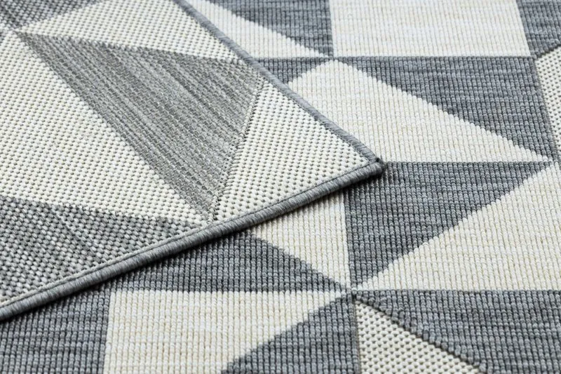 Tappeto SPRING 20414332 triangoli, di corda, ad anello - grigio / crema