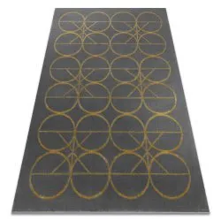 Tappeto EMERALD esclusivo 1010 glamour, elegante cerchi grigio / oro