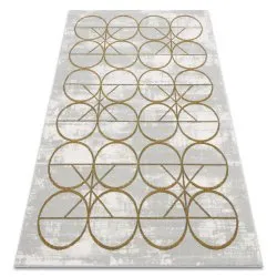 Tappeto EMERALD esclusivo 1010 glamour, elegante cerchi crema / oro