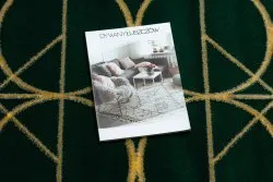 Dywan EMERALD ekskluzywny 1010 glamour, stylowy koła butelkowa zieleń / złoty