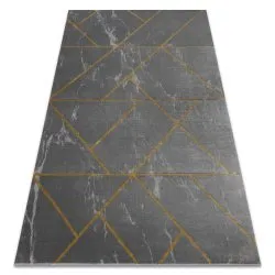 Tappeto EMERALD esclusivo 1012 glamour, elegante géométrique, Marmo grigio / oro