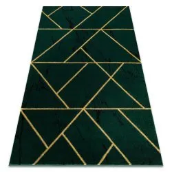Tappeto EMERALD esclusivo 1012 glamour, elegante géométrique, Marmo verde bottiglia / oro