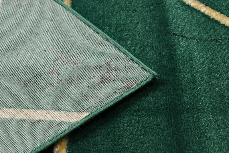 Dywan EMERALD ekskluzywny 1012 glamour, stylowy geometryczny, marmur butelkowa zieleń / złoty