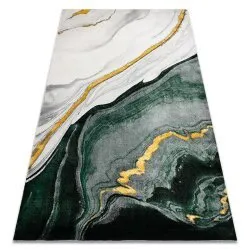 Tappeto EMERALD esclusivo 1017 glamour, elegante Marmo verde bottiglia / oro