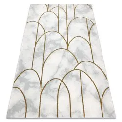Tappeto EMERALD esclusivo 1016 glamour, elegante art deco, Marmo crema / oro