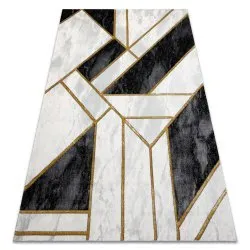 Tappeto EMERALD esclusivo 1015 glamour, elegante Marmo, géométrique nero / oro