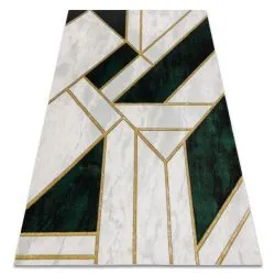 Tappeto EMERALD esclusivo 1015 glamour, elegante Marmo, géométrique verde bottiglia / oro