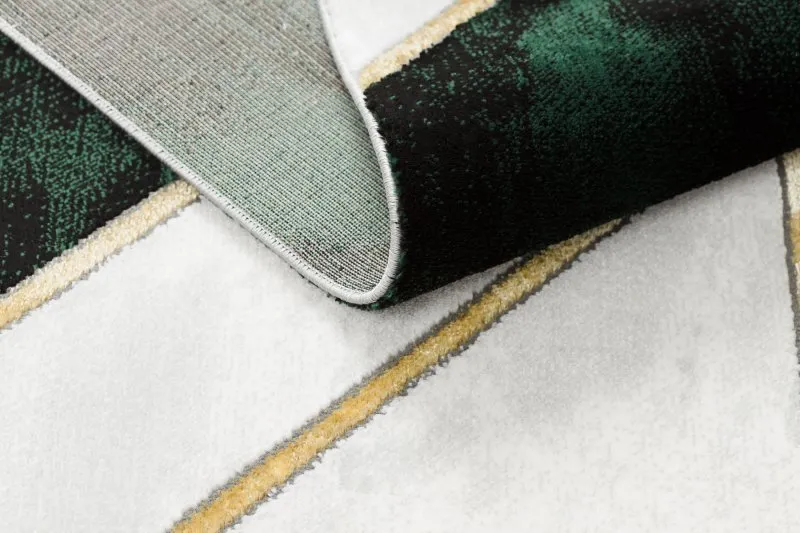 Dywan EMERALD ekskluzywny 1015 glamour, stylowy marmur, geometryczny butelkowa zieleń / złoty