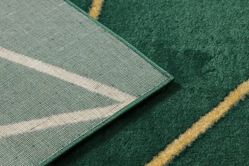 Dywan EMERALD ekskluzywny 1013 glamour, stylowy geometryczny butelkowa zieleń / złoty