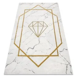 Tappeto EMERALD esclusivo 1019 glamour, elegante diamante, Marmo crema / oro