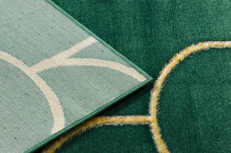 Dywan EMERALD ekskluzywny 1021 glamour, stylowy art deco butelkowa zieleń / złoty