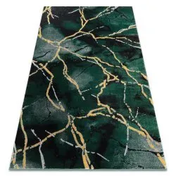 Tappeto EMERALD esclusivo 1018 glamour, elegante Marmo verde bottiglia / oro