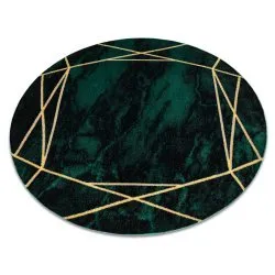 Tappeto EMERALD esclusivo 1022 cerchio - glamour, elegante Marmo, géométrique verde bottiglia / oro