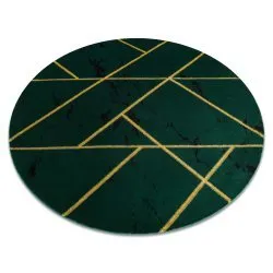 Tappeto EMERALD esclusivo 1012 cerchio - glamour, elegante Marmo, géométrique verde bottiglia / oro