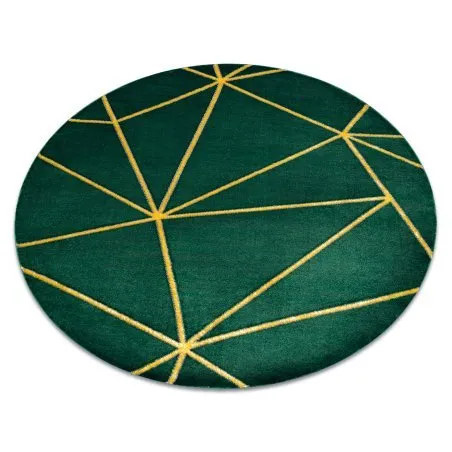 Dywan EMERALD ekskluzywny 1013 koło - glamour, stylowy geometryczny butelkowa zieleń / złoty
