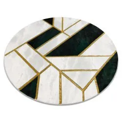 Tappeto EMERALD esclusivo 1015 cerchio - glamour, elegante Marmo, géométrique verde bottiglia / oro