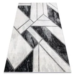 Tappeto EMERALD esclusivo 81953 glamour, elegante Marmo, géométrique nero / argint