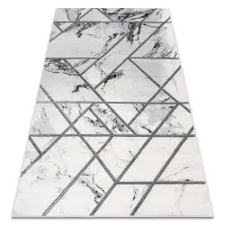 Tappeto EMERALD esclusivo 0085 glamour, elegante Marmo, géométrique bianco / argint