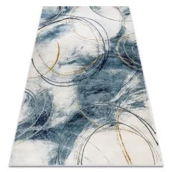 Tappeto EMERALD esclusivo A0087 glamour, elegante cerchi blu / oro