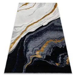 Tappeto EMERALD esclusivo 1017 glamour, elegante Marmo blu scuro / oro