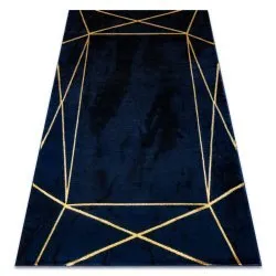 Tappeto EMERALD esclusivo 1022 glamour, elegante géométrique blu scuro / oro